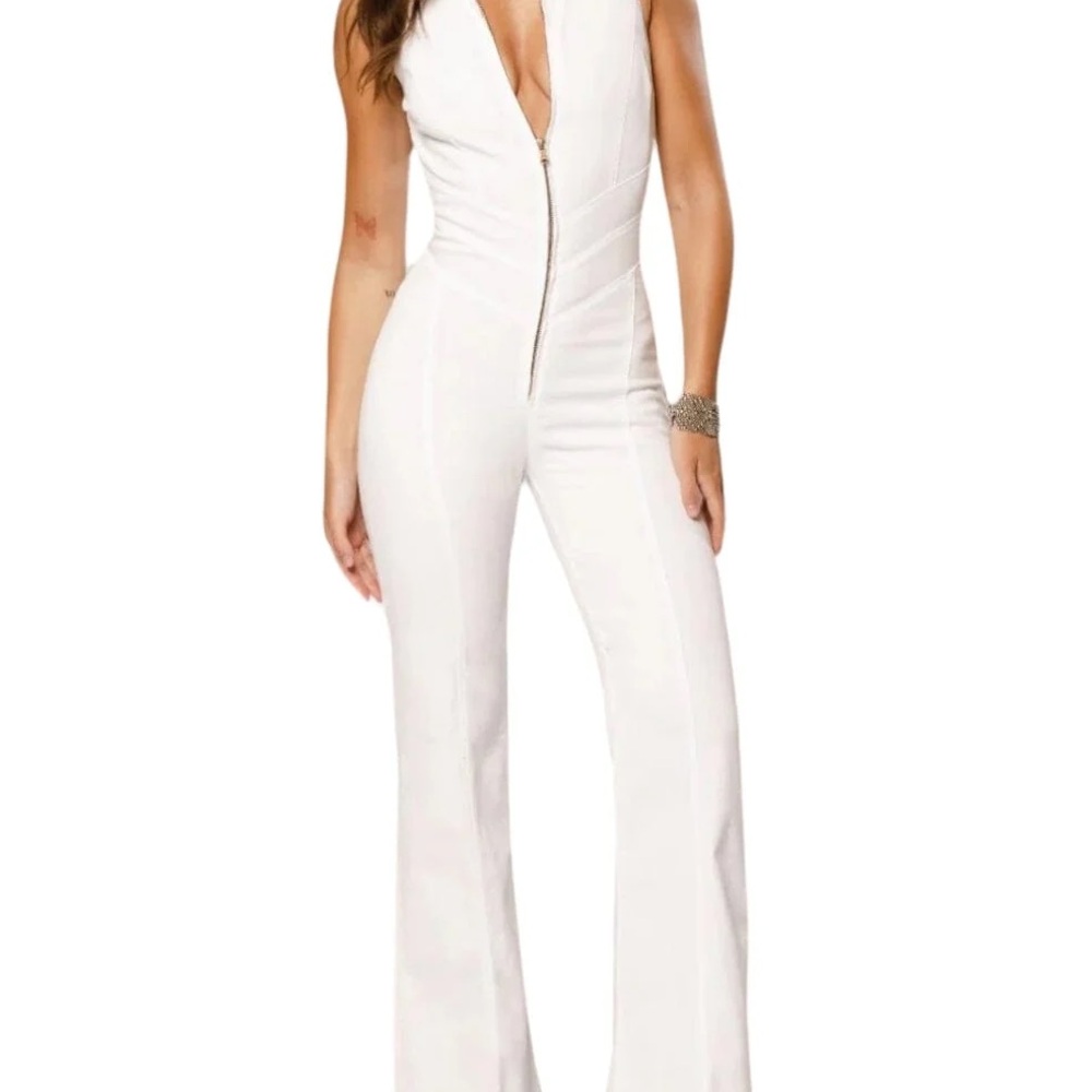 Revice White Heart Cutout Jumpsuit
